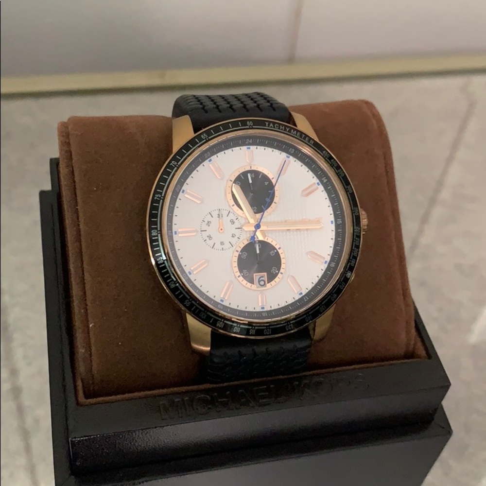Michael Kors Chronograph w/ Tire Track Rubber-band